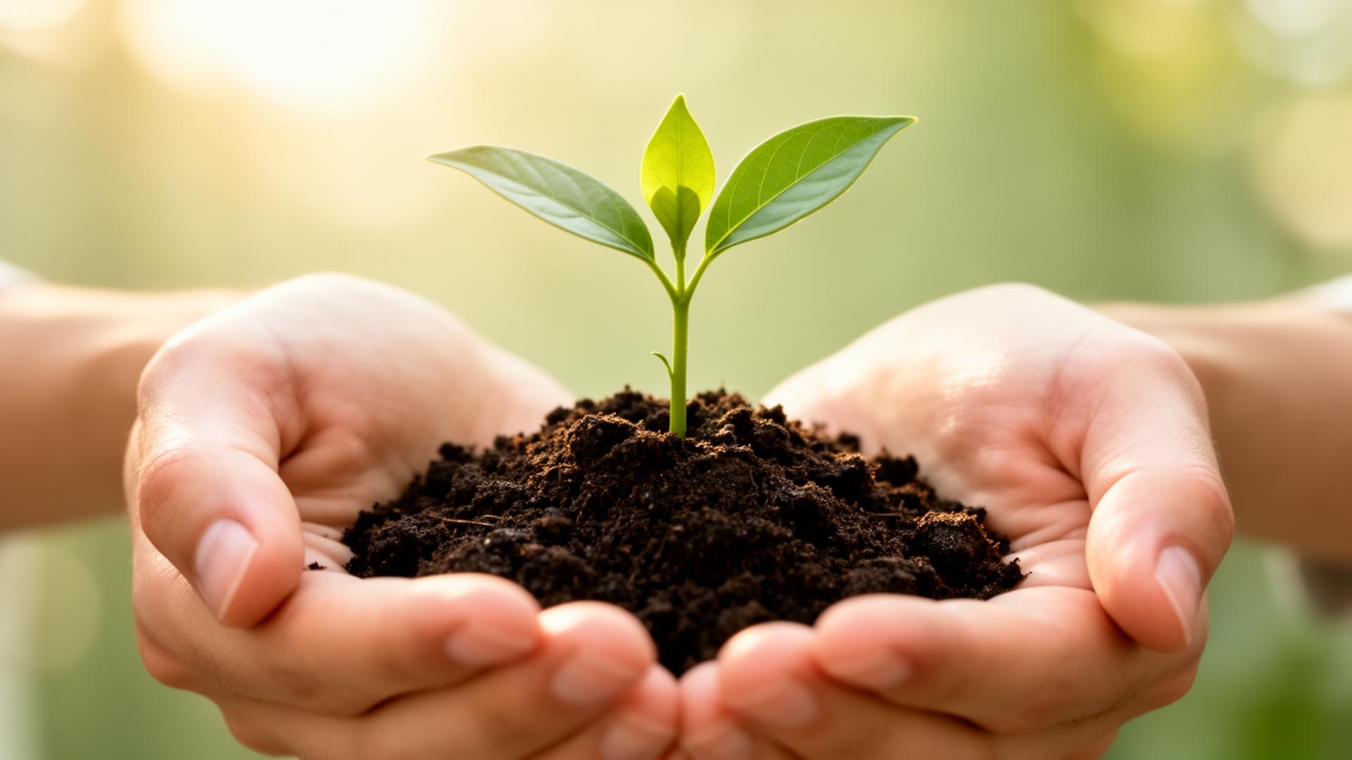 Cupped hands gently cradling a small green seedling, symbolising the nurturing, unhurried mental-health care at MindNest Neuropsychiatry Clinic.